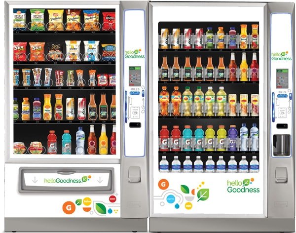 custom vinyl wrap vending machine with snack and drinks