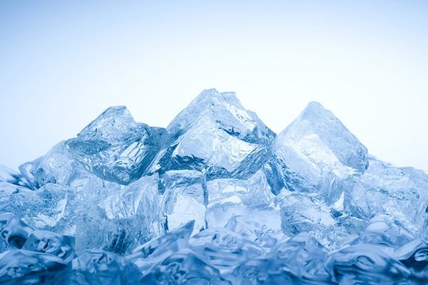 Ice cubes in the shape of a mountain