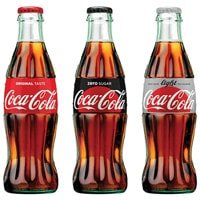 Three coca cola bottles