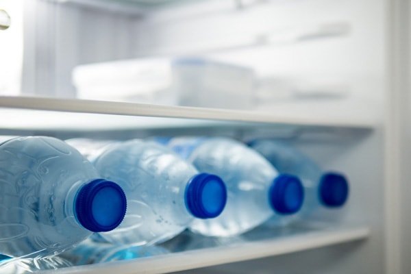 Water bottles in a cooler